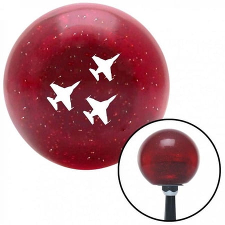 White Jet Formation Red Metal Flake Shift Knob with M16 x 1.5 Insert Shifter Auto Brody