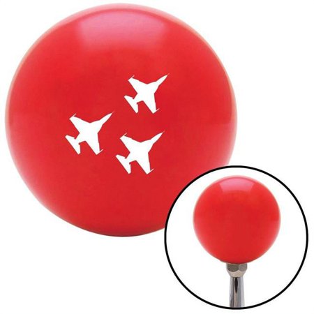 White Jet Formation Red Shift Knob with M16 x 1.5 Insert Shifter Auto Manual Custom
