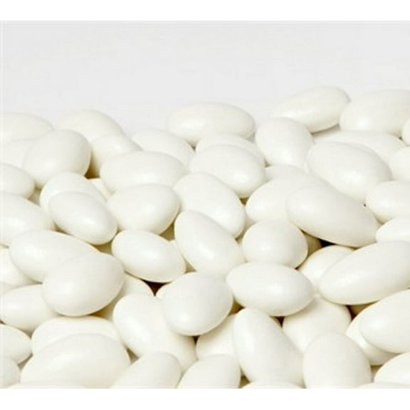 White Jordan Almonds by Its Delish, 1 LB Bulk Sugared Almond Nut with Sweet Hard Candy Coating - Bulk Wedding Favors, Bridal and Baby Showers, Party Buffets - USA Made, Vegan & Kosher