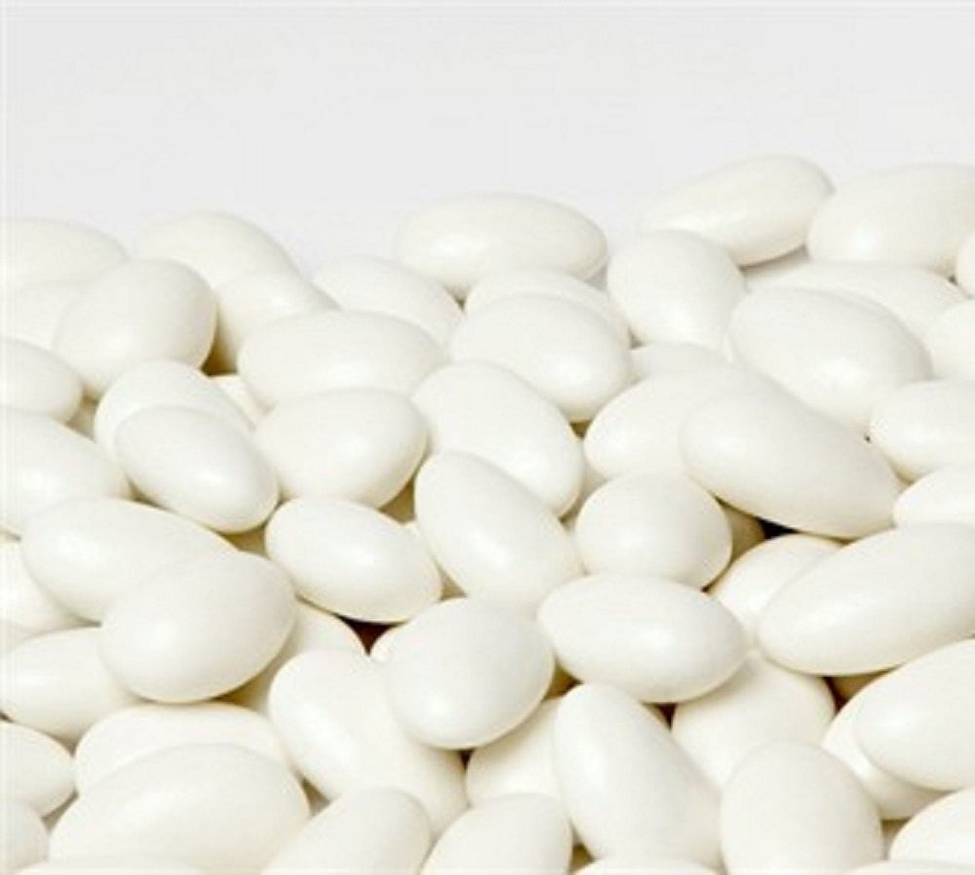 White Jordan Almonds by Its Delish, 2 LBS Bulk  Sugared Almond Nut with Sweet Hard Candy Coating - Bulk Wedding Favors, Bridal and Baby Showers, Party Buffets - USA Made, Vegan & Kosher