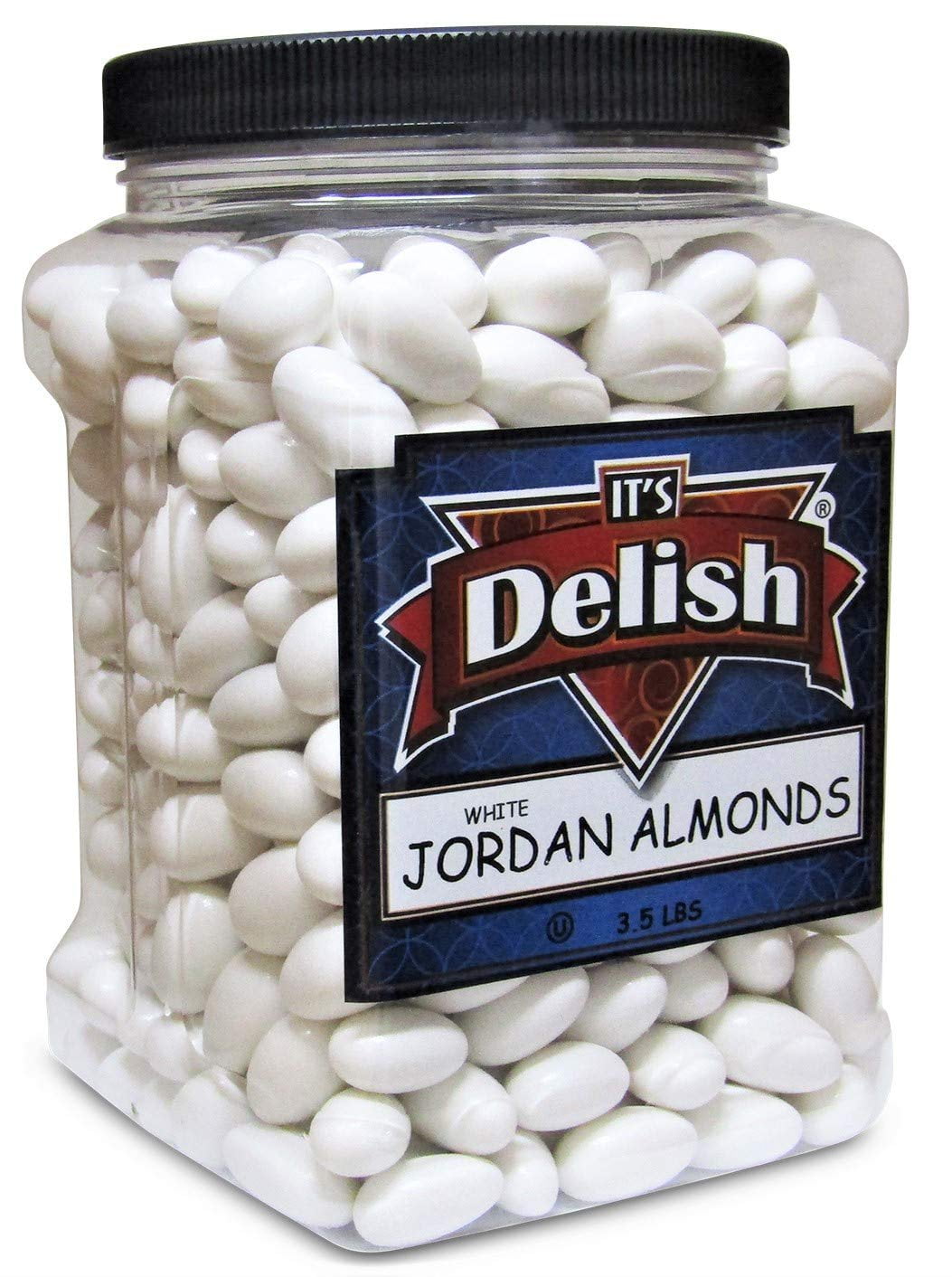 White Jordan Almonds by Its Delish, 3.5 lbs Jumbo Container Kosher