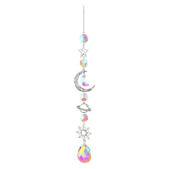 White K Silver SunCatcher Pendant Elegant Garden Ornament with Reflective for Outdoor Window