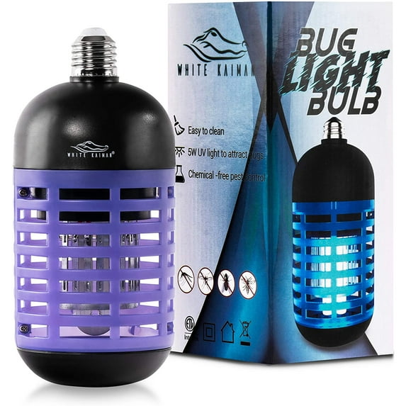 White Kaiman UV-A 5WATT Bug Zapper Electric Bulb for Indoor & Covered Outdoors 500volts (Black Bulb Zapper)