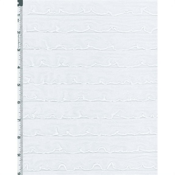 White Kellie Ruffle Knit, Fabric Sold By the Yard