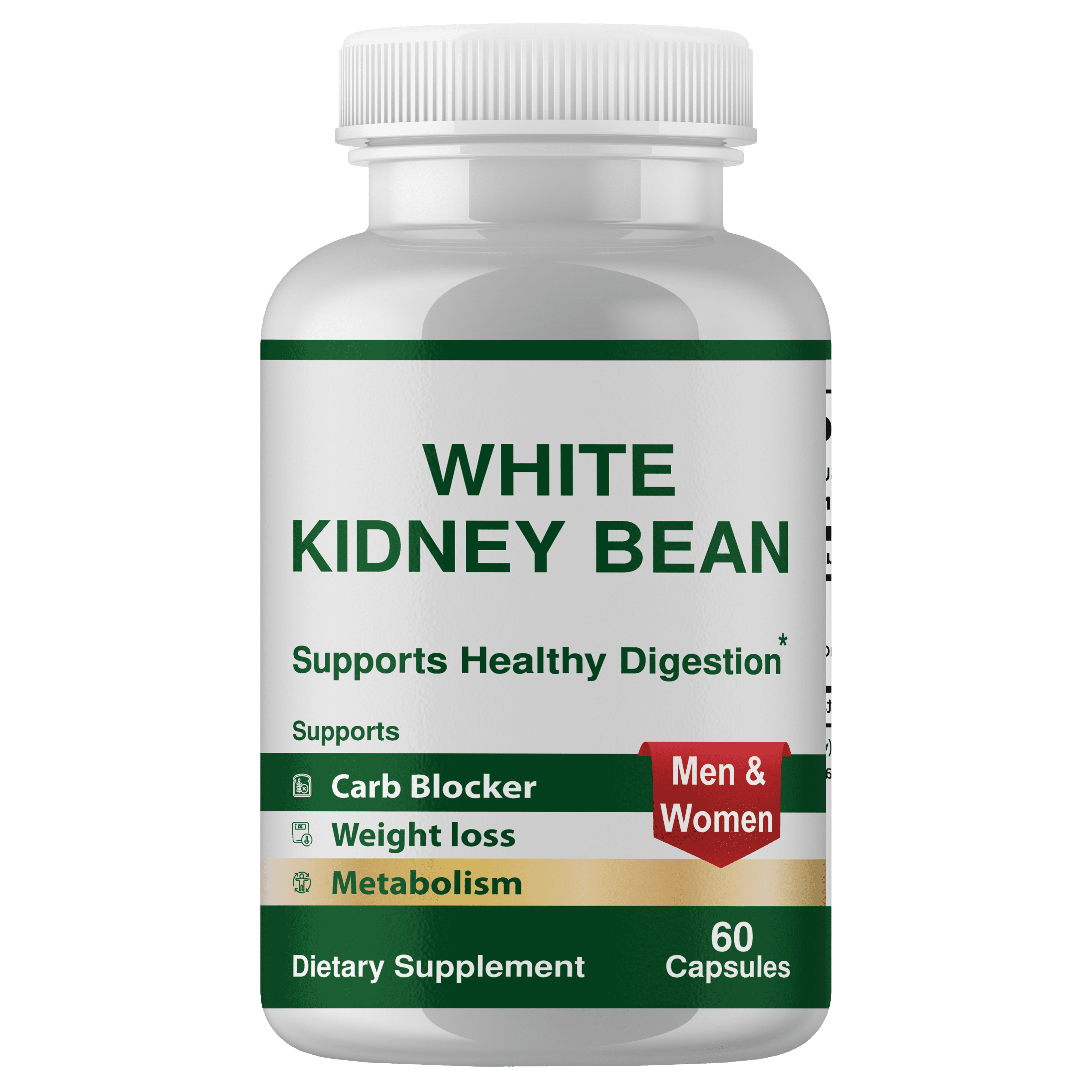 White Kidney Bean Carb Blocker Formula Suppress Belly Fat, Appetite