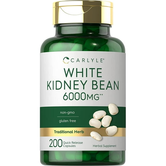 White Kidney Bean Extract | 6000mg | 200 Count | by Carlyle