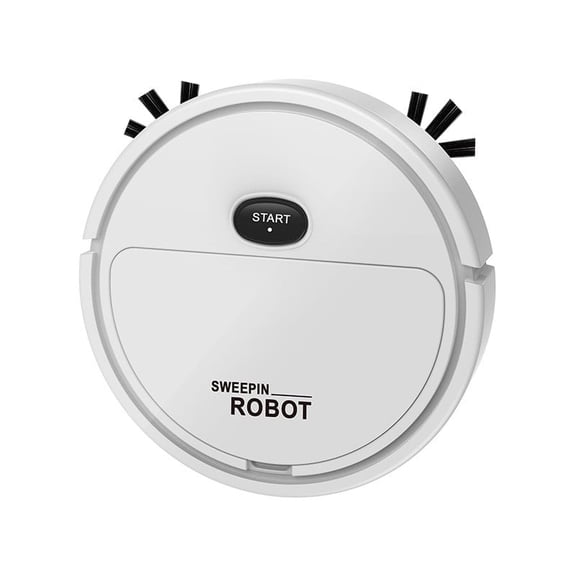 White Kids Robot Vacuum Cleaner Toy Auto Sweeper Floor Machine With Usb Charging Children'S Cleaning Gadget Play Set