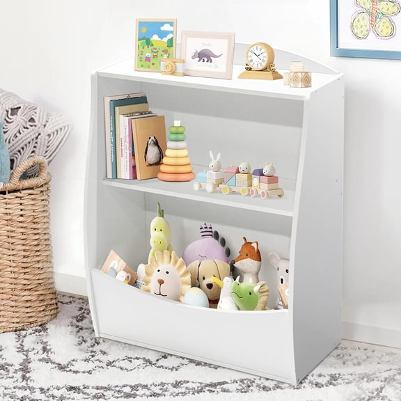 White Kids Toy & Book Storage Bookshelf