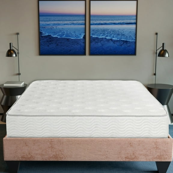 White King 9 In. Pocket Coil Mattress. Foam Layer For Extra Comfort. Coils Reduce Motion. High Base Longevity. Soft Knit Fabric Cover. . Edge-edge Support Stability. Compressed & Rolled Easy