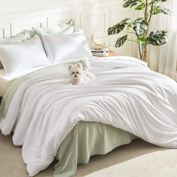White King Size Comforter Set 3 Pieces Lightweight All Season Fluffy Bedding 104x90 Inch Comforter with 2 Pillowcases