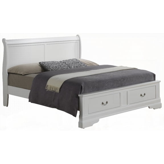 White King Storage Bed in Traditional Style - Dimensions 33"H X 79"W X 89"D - With Smart Storage Options