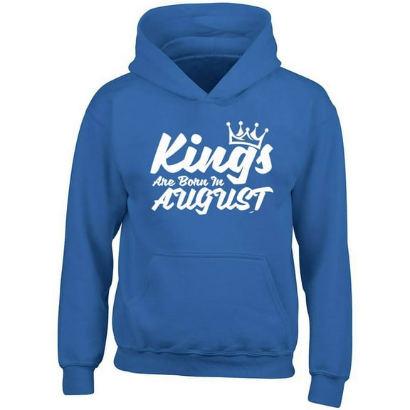 White Kings Are Born In August Hoodie Birthday Gift Men's Outfit Color Black Small