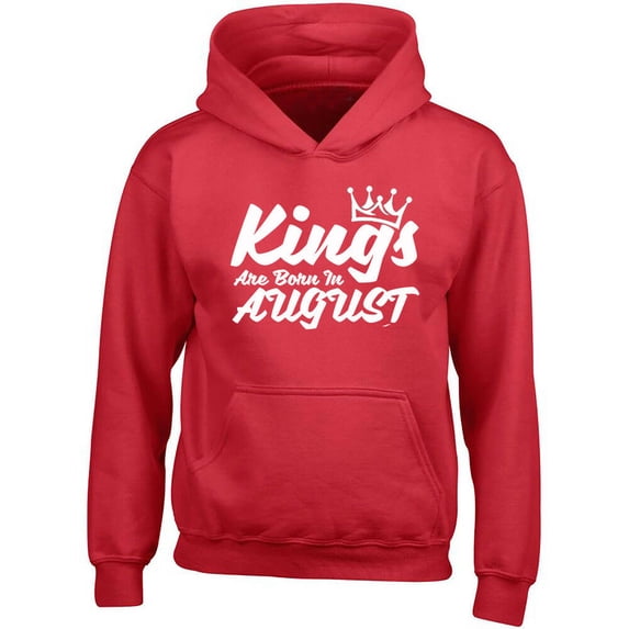 White Kings Are Born In August Hoodie Birthday Gift Men's Outfit Color Red Large