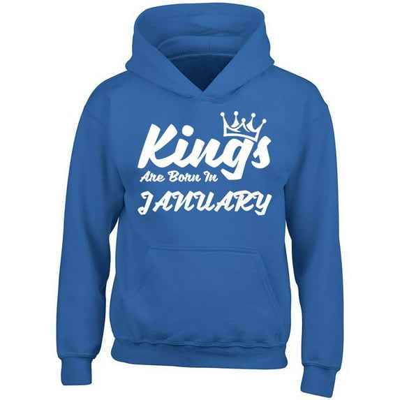 White Kings Are Born In January Hoodie Birthday Gift Men's Outfit Color Royal Blue Small
