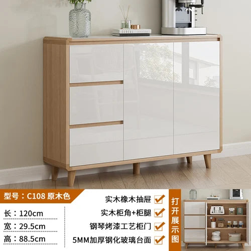 White Kitchen Cabinet Storage Cupboard Sideboard Nordic Buffet Cabinet Design Console Moveis Para Casa Home Furniture CY50KC