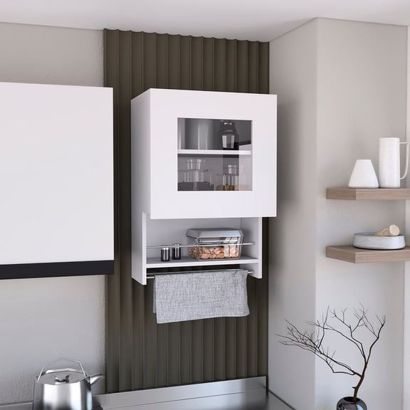 Glass Front Cabinet / Kitchen Wall Mount / Display Basics Clearly