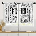 thumbnail image 1 of White Kitchen Curtains 36 Inch Length Black Kitchen Doodle Window Curtains Over Sink Set of 2, Modern Short Tier Curtain for Kitchen, Abstract Art Small Kitchen Decor, 1 of 6