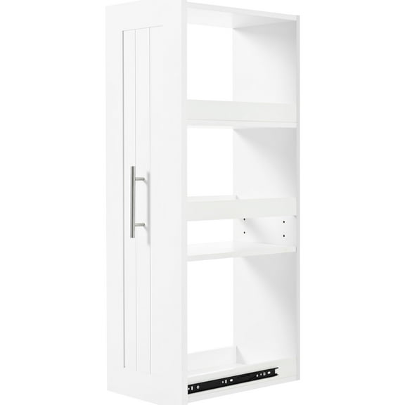 White Kitchen Island Cart With Drop Leaf & 3 Tier Cabinet Organizer, Internal Storage, Rolling Wheels, 2 Drawers, Towel Rack, Structure Extendable Top, Pull Out Cabinet, On Look