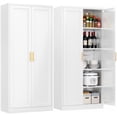 thumbnail image 1 of 71" Tall Kitchen Pantry Cabinet, Metal Kitchen Pantry Storage Cabinet with Drawer and 2 Adjustable Shelves , Freestanding Pantry Cupboard for Living, Dining Room, White, 1 of 11