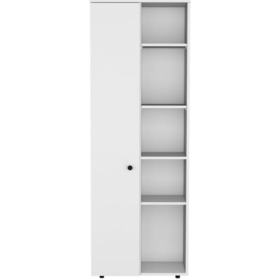 White Kitchen Pantry Cabinet - Contemporary Appearance, Various Shelf Heights, Effortless Assembly, Superior Engineered Wood