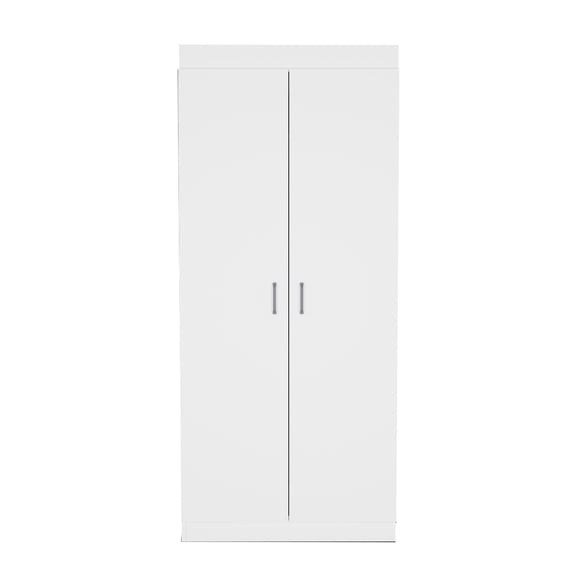 White Kitchen Storage Cabinet - 63" High With Extensive Space, 3 13.2" & 2 6.9" Interior Shelves, Particle Board Furniture Pantry In Tall Bountiful Area, Spacious Quality Construction