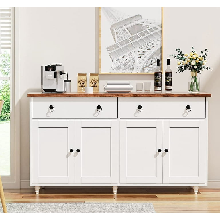 Kitchen Sideboard Storage Pantry Cupboard with Spacious Countertop