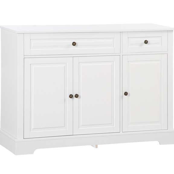 White Kitchen Storage Sideboard / Organize Cooking Utensils and Tableware