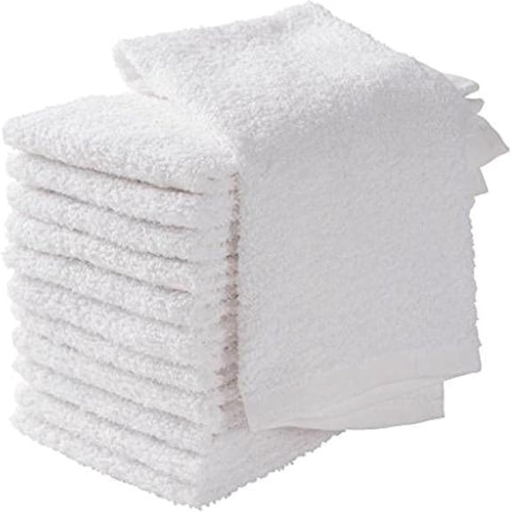 White Kitchen Towels - Pack of 12 Bar Mop Towels,16x19 Inches 100% Cotton White Towels for Kitchen and Bar Cleaning - Multi-Purpose Super Absorbent Rags for Home