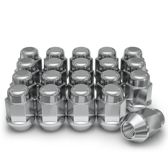 White Knight 951704S Chrome 1/2"-20 Bulge Acorn Lug Nut, 20 Pack