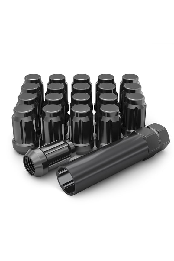 953806BK Black Chrome M12 x 1.25 Spline Lug Nut, 20 Pack