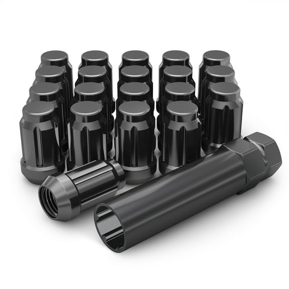 White Knight 953807BK Black Chrome M12 x 1.50 Spline Lug Nut, 20 Pack