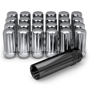 White Knight 963809L Chrome M14 x 1.50 Duplex Spline Lug Nut, 24 Pack