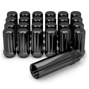 White Knight 963809LBK Black Chrome M14 x 1.50 Duplex Spline Lug Nut, 24 Pack