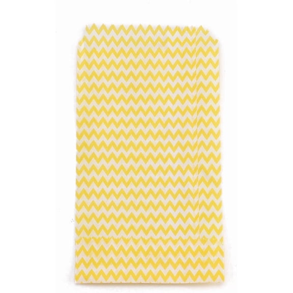 White Kraft Paper Bags No Handles Storage Bags Wave Pattern Wedding Party Birthday Gift Bag Yellow 15x8.3x0.02cm