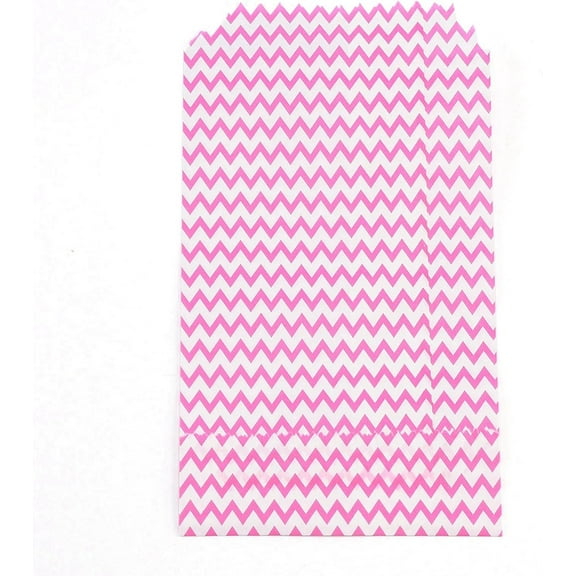 White Kraft Paper Bags No Handles Storage Bags Wave Pattern Wedding Party Birthday Gift bag Deep Pink 15x8.3x0.02cm