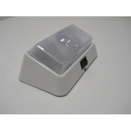 White LED 12V RV Camper Trailer Porch Security Light /Angled White Base / Switch
