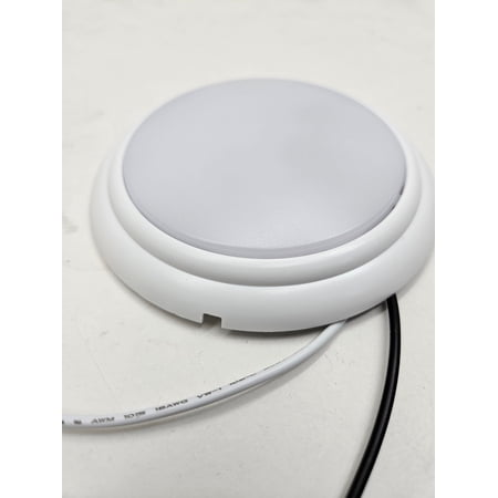 White LED 5" Round Low Profile Truck Semi RV Bus Trailer Utility Dome Light