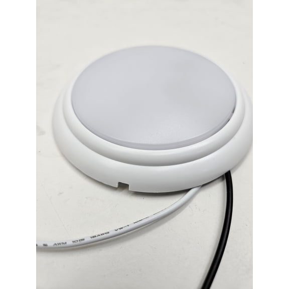 White LED 5" Round Low Profile Truck Semi RV Bus Trailer Utility Dome Light