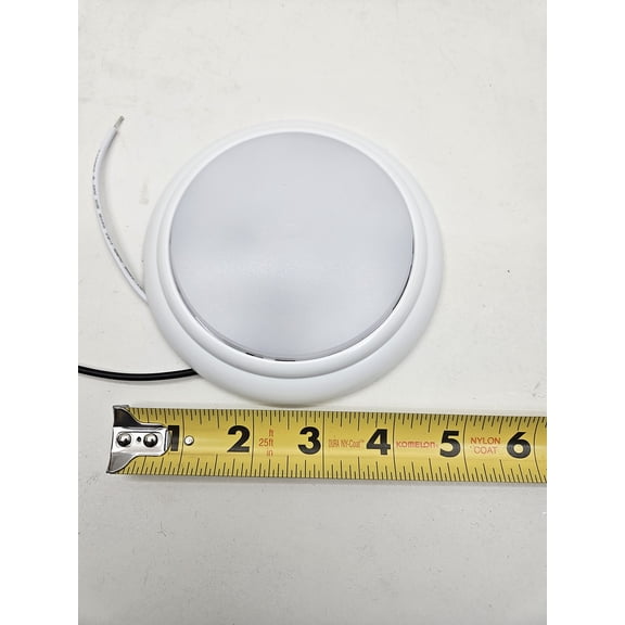 White LED Approx. 5" Round Low Profile Camper RV Bus Trailer Utility Dome Light