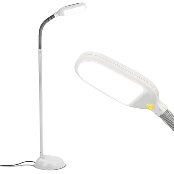 White LED Floor Reading Lamp for Crafts, Lash Extensions, Home and Office Use
