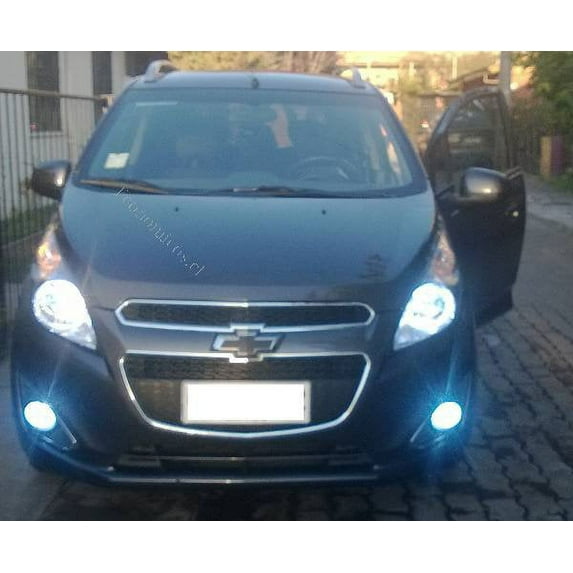 White LED Halo Fog Lamps Driving Lights Kit for 2013 2014 2015 Chevrolet Spark
