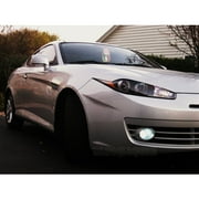 White LED Halo Foglamps Driving Fog Lamps Lights Kit for 2007 2008 Hyundai Tiburon Coupe GS GT SE Limited SIII
