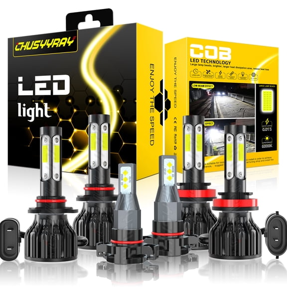 White LED Headlight &Fog Light Bulbs 6x For Chevy Silverado 1500 2500 2007-2012