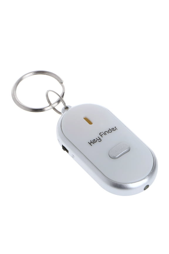 White LED Key Finder Locator Find Lost Keys Chain Keychain Whistle Sound Control
