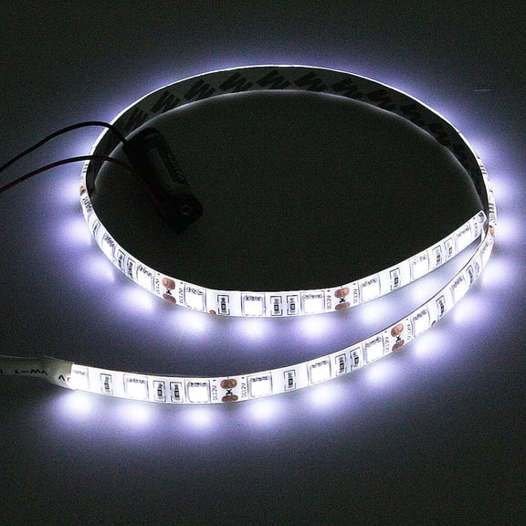 White LED Light Strip 4ft Foot Flexible Adhesive Tape Back 12V DC Cut-To-Length