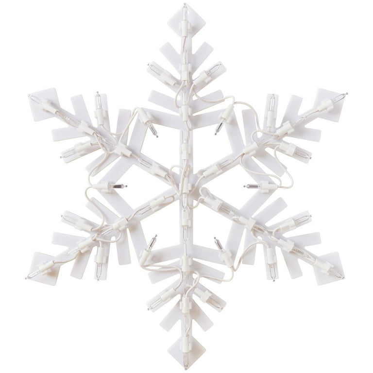 White LED Light up Snowflake Hanging Christmas Decoration by Holiday Time 16 Walmart