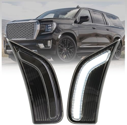 AUTOONE LED Side Marker Lights - Smoked White For 2021-2024 Yukon/Tahoe/Escalade