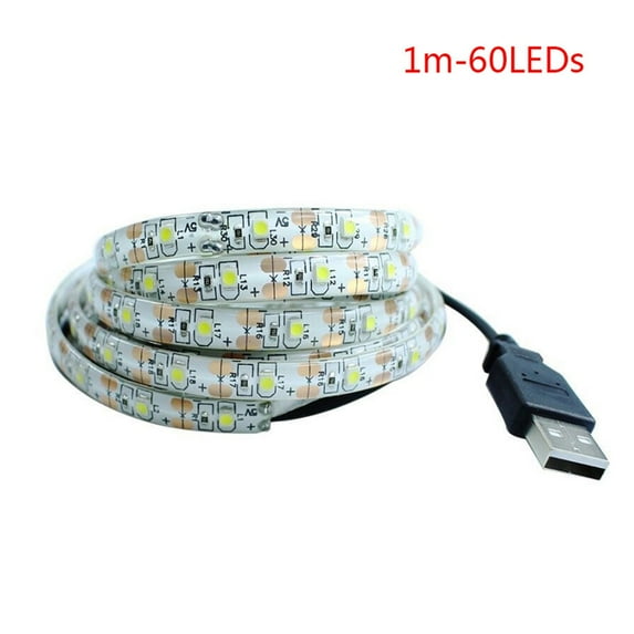 White LED Strip Lights Density Tape Light for Bedroom 60 LEDs/Reel Flexible Dimmable Rope Lights for Room Home