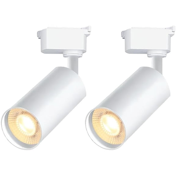 White LED Track Lighting Heads (No Track Rails), 2-Lights 20W Dimmable Track Lights Head Suitable for H Type Rails 3000K Warm White Ceiling Spotlight Fixture for Indoor Home Commercial