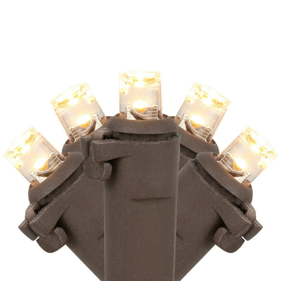 Northlight LED Wide Angle Christmas Lights - Warm White - 16.25' Brown Wire - 50ct